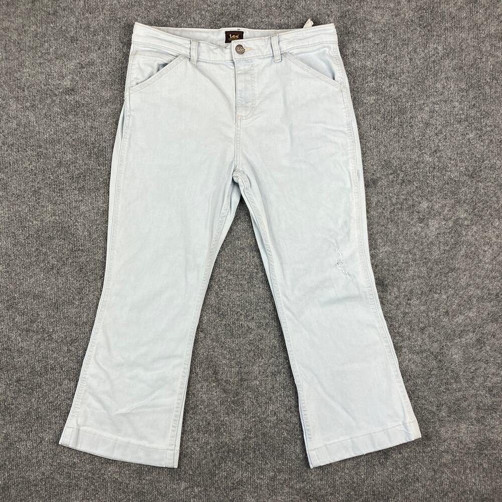 Lee Jeans Womens 12M‎ Light Wash Flare Leg High Rise Denim Vintage Distressed
